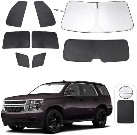 TINGLU Window Shades for Chevrolet Tahoe 2015-2020 Accessories Car Side Full Windows Rear Triangular Windshield Sun Shade Sun UV Rays & Privacy Protection for Camping Napping Relaxing 8PCS by TINGLU