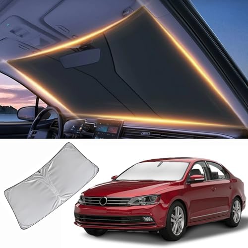Windshield Sun Shade for Volkswagen Jetta Front Window Shades Cover for 2018-2024 2025 2026 Jetta Windshield Sun Visor Protector Car Accessories by LZYYQX