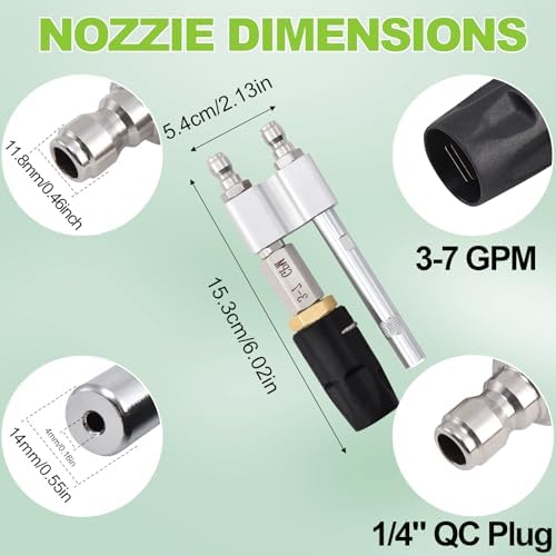 2 in 1 Downstream Soft Wash Nozzle, M5 Twist Nozzle Shooter Tips - Image 3