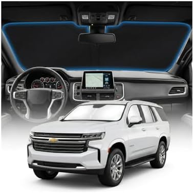 for Chevy Tahoe Sun Shade Windshield Cover - Custom Fit Tahoe Accessories 2021-2025 2026 Sunshade Foldable UV Protection & Heat Shield Sun Visor Accessories by Unknown
