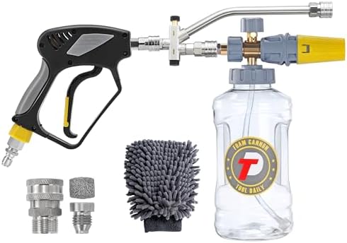 Tool Daily Foam Cannon with Pressure Washer Gun, Dual Connector Accessory by ToolDaily