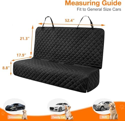 PETICON Dog Car Seat Cover and Cargo Liner, Nonslip Durable Pet Back Seat Bench Cover and Waterproof Pet Cargo Cover for Cars, Trucks, SUVs, Jeep, Bundle - Image 3