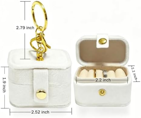 Ring Bearer Pillows for Dog Collar, Velvet Wedding Ring Pillow Box for Pet, Mini Ring Holder Pouch Box, Earrings Storage Box for Proposal Engagement Wedding Ceremony Party (Ivory) - Image 2