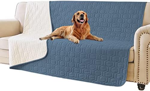 Waterproof Blanket Couch Cover for Dogs Non-Slip Pet Sofa Protector | Tcksstex Non-slip waterproof couch cover scratch resistant machine washable protects sofa bed car（52x82- Navy Blue） by TcksstexFauxFurDogBedCover