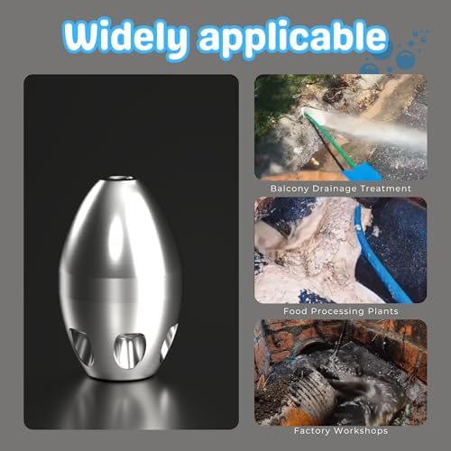 3/8" Internal Thread Jetter Nozzle for Power Washer, High Pressure Cleaning Pipe Spray Nozzle for Pressure Washer Portable Steel Drain Sewer Jetter Kit for Home - Image 5