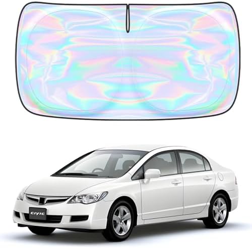 Windshield Sun Shade for Honda Civic 2006-2011 - 4 Layers Sunshade Compatible with Honda Civic Foldable Front Window Sunshade Sun Visor Protector Block UV Rays Keep Your Car Cooler Car Accessories by Unknown