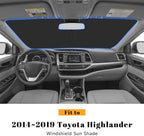 Car Windshield Sun Shade for Toyota 2014-2019 Highlander Accessories (OEM Design) Reflective Foldable Heat Insulation Sunshade for Ultimate Protection - Image 2