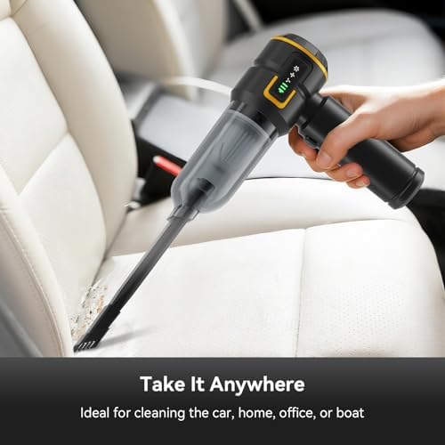 Handheld Cordless Professional 4-in-1 Car Vacuum Cleaner with Digital Display, 20000Pa Powerful Handheld Vacuum, Portable Cordless Vacuum with Brushless Motor & Crevice Tool for Car Home Office Pet - Image 5