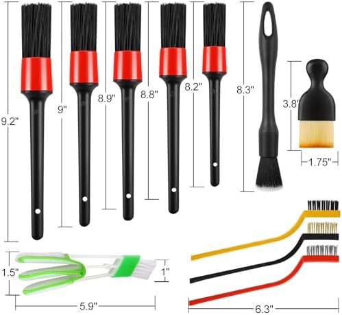 REGUICORP 13PCS Car Detailing Brush Set, Car Detailing Brush Kit, Ultra No Soft Scratch Detailing Brush, Car Cleaning Brushes for Interior or Exterior - Professional Dusting Cleaning Supplies - Image 2