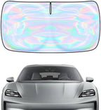 Windshield Sun Shade for Porsche Taycan 2019-2026 - 4 Layers Sunshade Compatible with Porsche Taycan Foldable Front Window Sunshade Sun Visor Protector Block UV Rays Keep Your Car Cooler by Unknown