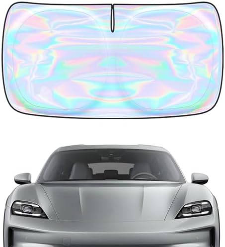 Windshield Sun Shade for Porsche Taycan 2019-2026 - 4 Layers Sunshade Compatible with Porsche Taycan Foldable Front Window Sunshade Sun Visor Protector Block UV Rays Keep Your Car Cooler by Unknown