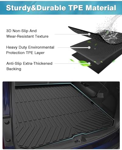 Powerty Trunk Mat for Honda Pilot 2016-2022, All Weather TPE Cargo Mat Liner for Pilot Rear Trunk - Image 3