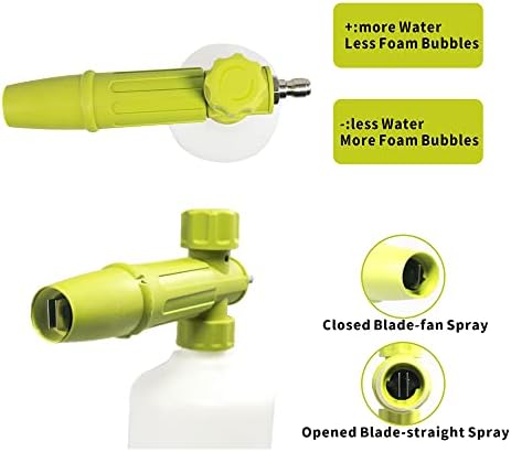 Foam Cannon 1 L Bottle Car Wash Snow Foam Lance with 1/4" Quick Connector Pressure Power Jet Washer Quick Release Adjustable Nozzle with 1 Washing Mitts - Image 4