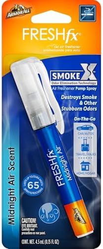 Armor All Fresh FX Smoke X Car Odor Eliminator Spray Pump, On-The-Go Car Air Freshener Spray, Midnight Air Scent, 0.15 Oz by ArmorAll