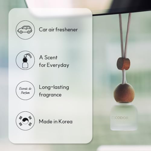 COCODOR Car Air Freshener Diffuser Set with Wooden Caps/Black Cherry /0.34 oz/2 Pack/Hanging Essential Oil Long Lasting Fragrance Pendants for Car Decor - Image 2