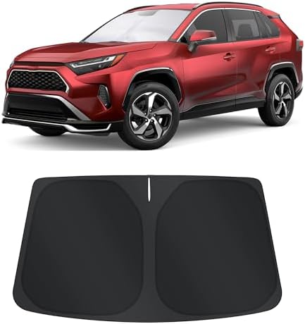 TINGLU Sun Shade for Toyota RAV4 RAV-4 2019-2025 2026 Accessories Windshield Sun Shade Window Shade UV Rays Protection Sun Visor Cover with Steering Wheel Sunshade Storage Bag by TINGLU