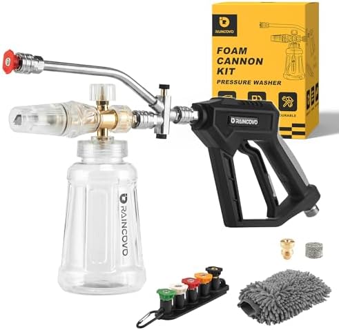 Raincovo Foam Cannon with Pressure Washer Gun, Dual Connector Accessories by Raincovo
