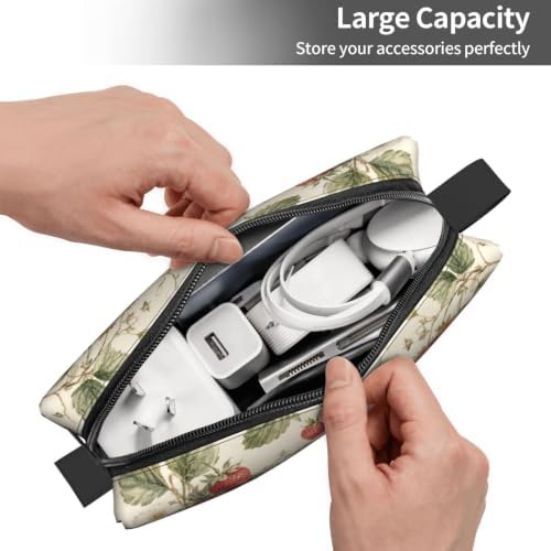 Strawberry Small Makeup Bag, 600D Oxford Cosmetic Pouch for Women | Strawberry Cosmetic Bag, Double-Sided Printed Toiletry Pouch with Foam Padding for Women, Travel, Gym, Weekend and Daily - Image 5