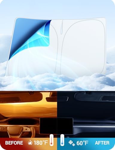 BASENOR Windshield Sunshade for 2021-2026 Tesla Model X Folding - Image 2