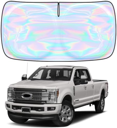 Windshield Sun Shade for Ford Super Duty F250 F350 F450 F550 2017-2026 - 4 Layers Sunshade Compatible with Ford Foldable Front Window Sunshade Sun Visor Protector Block UV Rays Keep Your Car Cooler by Unknown