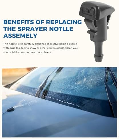 22PCS Windshield Washer Hose Kit,13FT Washer Fluid Hose,6 PCS Hose Connectors,2 Fan Nozzles,Car Accessories Windshield Fluid Hose Replacement,Suitable for Most Car Windshield Fluid Tubing - Image 3
