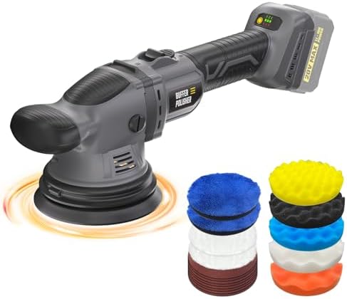 VERVEWAVE Cordless Buffer Polisher Kit for Dewalt 20V Battery (No Battery), 6-Inch Orbital Car Polisher Variable Speed 1800—5500 RPM, 17PCS Polishing Accessories, for Car Polishing/Waxing (Tool Only) by VERVEWAVETools
