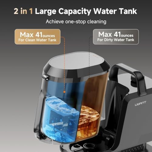 Uwant Carpet Cleaner Machine with Steam&Hot&Cold Water System 18Kpa Powerful Suction Upholstery Cleaner Machine with Pet Pro Cleaner for Pets, Carpet Steam Cleaner Set of 1 - Image 6