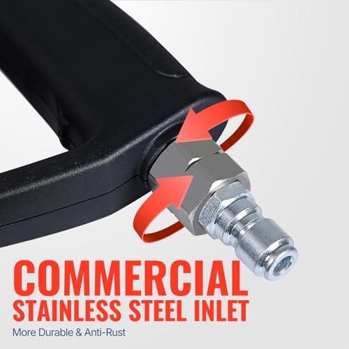 YAMATIC Short Pressure Washer Gun with Stainless Steel 3/8" QC 4000 PSI - Image 3