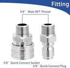 M MINGLE Pressure Washer Adapter Set, 2 Sets 3/8" NPT Quick Connect Fitting - Image 2