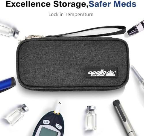 apollo walker Insulin Cooler Travel Case with Ice Packs and Insulation | TSA Approved Includes 2 x 90g ice packs for 9-hour cooling insulin pens & syringes for Diabetics to Carry (Black) - Image 4