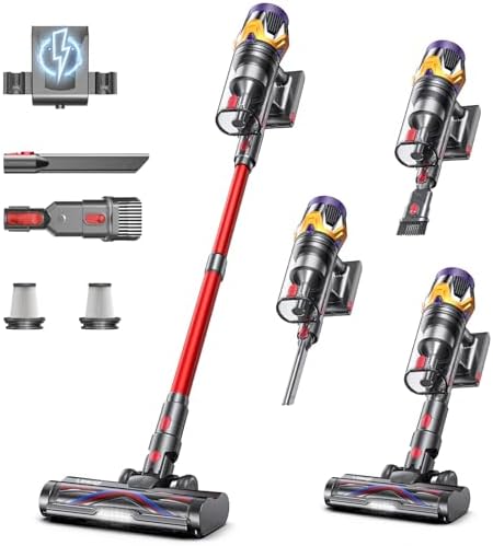 Cordless Vacuum Cleaner, Upgraded 55KPA 650W 70Mins Stick Vacuum with Hurricane Mode, Self-Standing, Touch Screen, 1.8L Dust Cup, Anti-tangle Wireless Vacumm, Vacuum Cleaners for Home/Pet Hair/Carpets by Uosogi