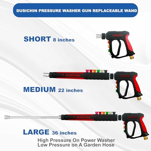 DUSICHIN Pressure Washer Accessory Gun Long Wand Soft Grip Handle - Image 2