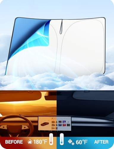 BASENOR Windshield Sunshade for Tesla Model Y Juniper/YL/Model 3 Highland - Image 2