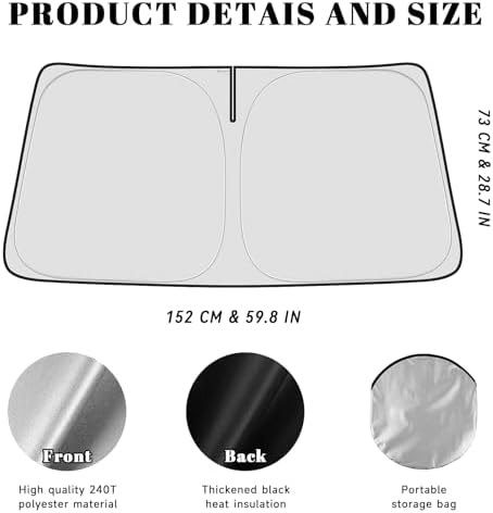 Car Windshield Sun Shade for Volkswagen 2018-2025 Tiguan Accessories (OEM Design) Reflective Foldable Heat Insulation Sunshade for Ultimate Protection - Image 5