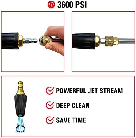 Simpson Cleaning 80143 3600 PSI Universal Turbo Pressure Washer Nozzle, 1/4-Inch Quick Connect, Hot- or Cold-Water Use, Black - Image 3