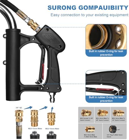 24" Pressure Washer Surface Cleaner with Dual Handles – Stainless Steel, 4-Wheel Design for Driveways, Sidewalks, Curbs, Decks, & Patios – 4900 PSI, High-Efficiency Cleaning Accessory - Image 6