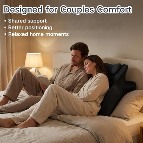 Couples Pillow, 27° Ergonomic Memory Foam Wedge Pillow – Multi-Position Back & Lumbar Support For Sleeping, Reading & Relaxing(Green) - Image 5