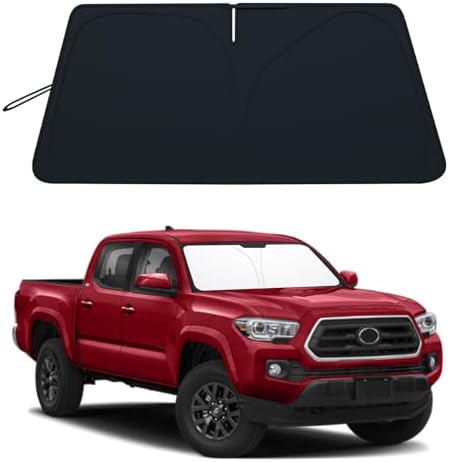 Windshield Sunshade Compatible with Toyota Tacoma 2016-2021 2022 2023 Accessories 310T Thickened Blocks UV Rays Sun Visor Protector Folding Front Window Sun Shade Cover by JKCOVER