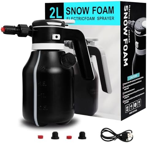 Electric Foam Sprayer 2L Cordless Rechargeable Car Wash Cannon Black by VSSOC
