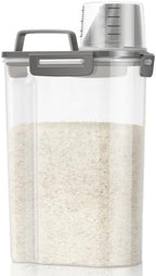 TBMax Rice Storage Container 3 to 5 Lbs - Small Cereal Oatmeal Flour Container with Easy Pouring Spout & Cup, Portable Pet Dog Cat Food Dispenser for Small Spaces, Travel, or Daily Use by TBMax
