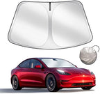 Upgraded Sunshade, Improved UV Protection Fabric, Foldable Front Sun Shade, Custom Accessories for Tesla Model 3/Y/Y Juniper 2016 to 2026 by ChiranoBestValuableStuffs