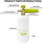 ESP Foam Cannon Snow Foam Lance Pressure Power Jet Washer Quick Release Adjustable Nozzle with 1 Liter Bottle Washing Mitts 1 Towel - Image 2