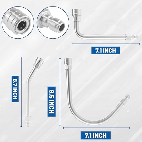 M MINGLE Pressure Washer Extension Wand, 30°, 90°, 120° Curved Rod - Image 3