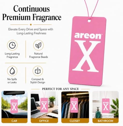 AREON X Pink Lilac Paper Hanging Car Air Freshener - Pack of 12 - Image 5
