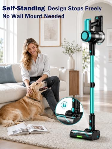 Cordless Vacuum Cleaner, 500W 55KPa 10-in-1 Self-Standing Stick Vacuum with Smart LED Display, Vacuum Cleaners for Home, Pet Hair, Carpet, Hard Floors and Car - Image 4