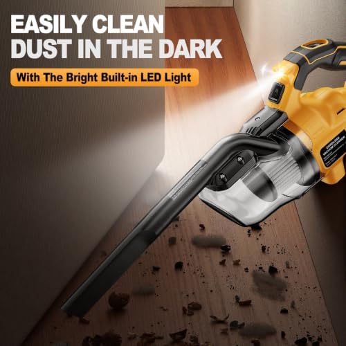Cordless Vacuum Compatible with Dewalt 20V Battery, Portable Handheld Vacuum Cleaner with 2 HEPA Filter, 4 Multi Nozzle, Power Shop Vacuum for Home, Car, Floor, Carpet (Battery Not Included) - Image 5