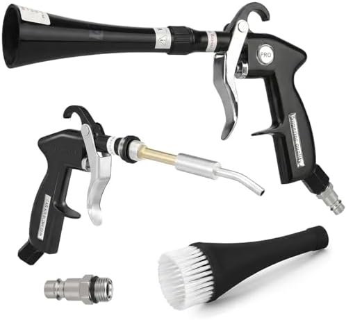 Tornado Car Cleaning Gun with 2 Set Nozzle, Air Blower Gun for Car Detailing with Brush, High Pressure Dry Cleaning Gun Quickly Blasts Dust & Dirt Works with Air Compressor by Duriumon