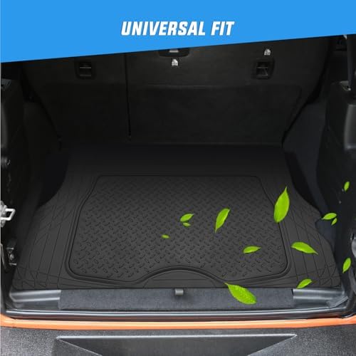Nilight Rubber Cargo Mats for Cars Trucks SUVs | Universal Trim to fit for Most Vehicles, All Weather Protection Heavy Duty Cargo Liners - Image 2