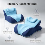 Wedge Pillow for Intimacy & Couples – Ergonomic Memory Foam for Bed, Support for Back Pain, Prone Sleeping & Reading – Breathable, Washable Cover, Gray - Image 3