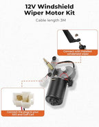 Kemimoto UTV Windshield Washer Pump Kit with 12V Windshield Wiper Motor Kit - Image 4